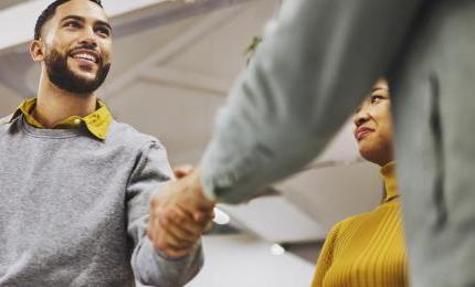 Black man shaking hands